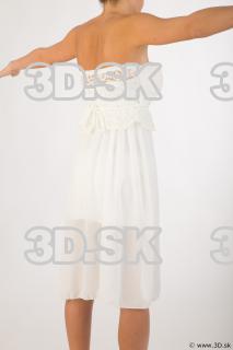 Whole body white dress modeling t pose of Leah 0006